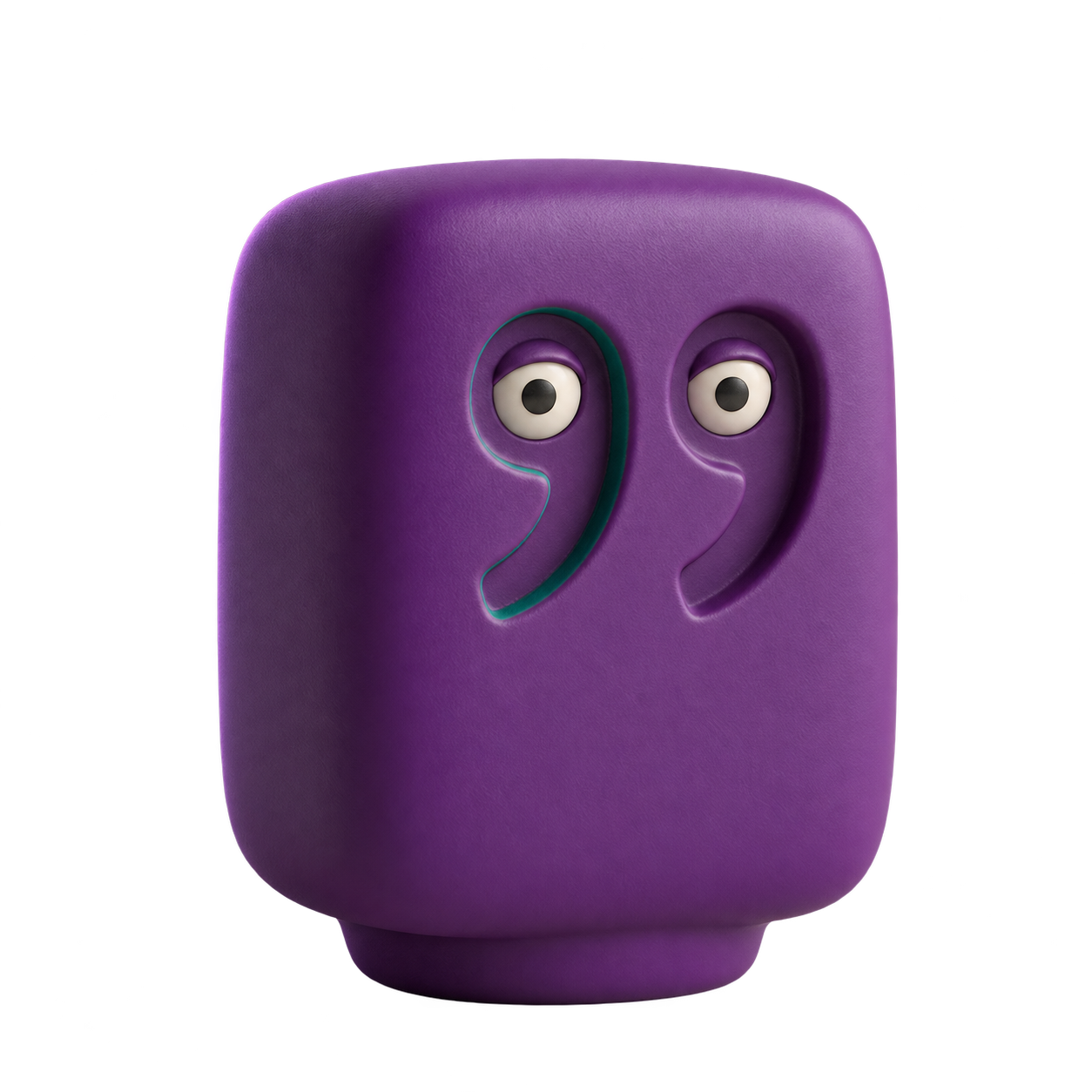 The CROMBA Editorial character, with eyes set inside quotation marks